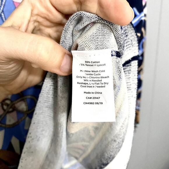 Talbots Navy Nautical Status Print Crewneck Long Sleeve Classic Preppy Sweater S - Picture 3 of 7